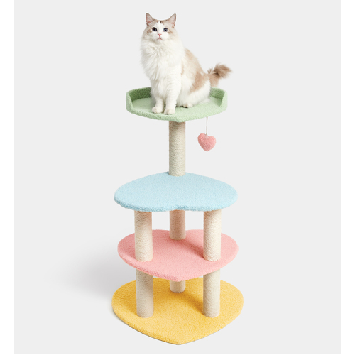 Heart-shaped Cat Tree Tower Scratching Post Scratcher Cats Condo House Bed Vetreska