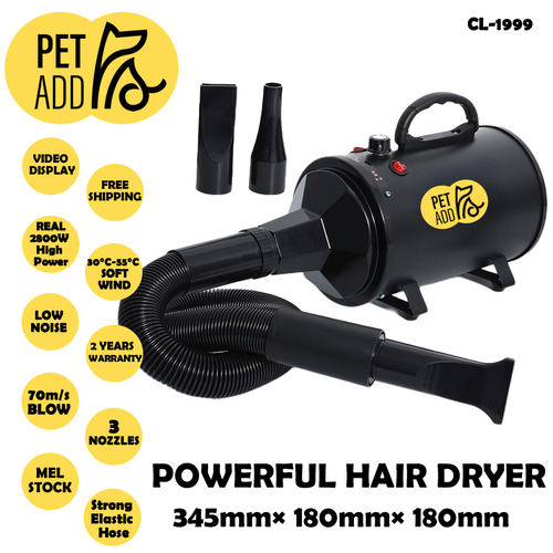 2800W Pet Hair Dryer Dog Cat Grooming Blow Speed Hairdryer Blower Heater Blaster