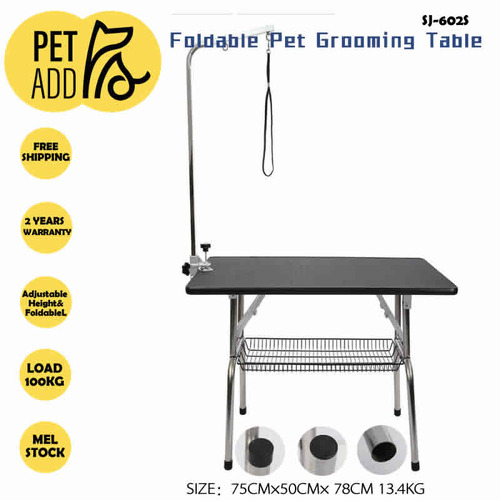 Foldable Dog Cat Pet Grooming Table Anti Slip with Table Arm S- 2-year Warranty