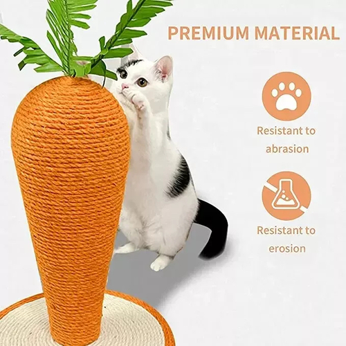 Cat Kitten Carrot Shaped Scratching Scratcher Tree Toy Sisal Interactive Toy