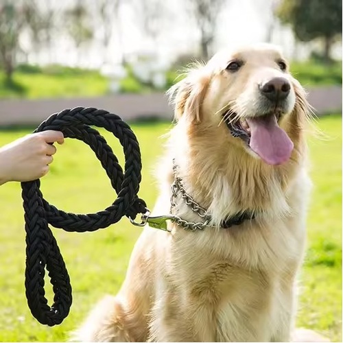 Nylon Training Dog Leash Heavy Duty Rope Handle Lead Strong Pet Long Rope Collar Set