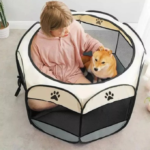 8 Panel Pet Cat Dog Rabbit Playpen Tent Folding Portable Crate Puppy Cage Fence