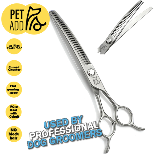 Comfort Line Scissors Curved Chunker with 27 Flat Teeth 7.5" Dog Pet Grooming