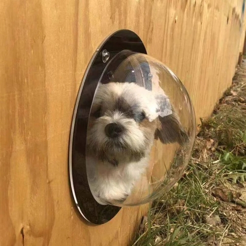 2x Durable Pet Dog Fence Window Cats Dogs Peek Bubble Dome Window XL Transparent